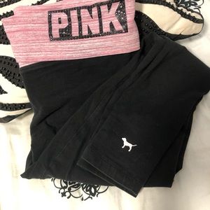 Pink leggings with adjustable waist